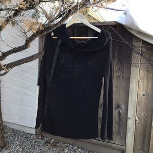 La Haine Inside Us Open Knit Sweater Black Made In Italy Size XS S